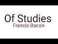 Of Studies : Francis Bacon in Hindi