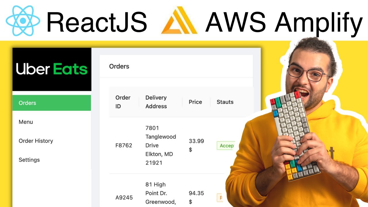 Let's build the UBER EATS Dashboard with ReactJS and AWS Amplify 🔴