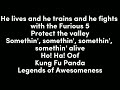 Kung Fu Panda Legends of Awesomeness theme song lyrics