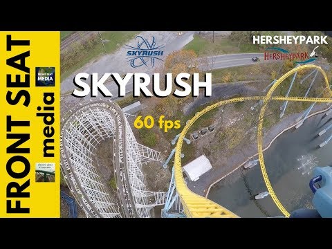 Skyrush POV 60fps On-Ride Hersheypark Roller Coaster Front Seat - Intamin Video