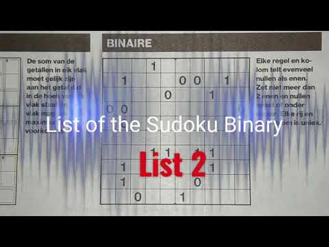 List 2 of the Sudoku Binary puzzle