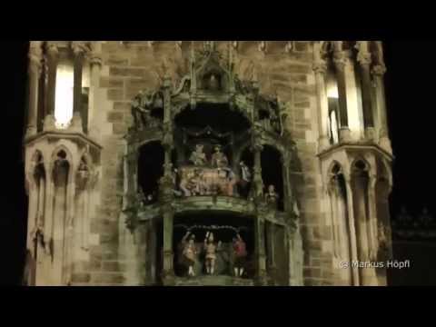 Gute Nacht München! Good Night Munich! Glockenspiel Marienplatz 21:00 Uhr