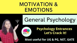 MOTIVATION & EMOTIONS | General Psychology| Psychology Entrances| Mind Review