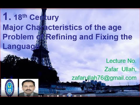 Introduction to Language 1. Code: 0025. 18th Century Language, characteristics, refining language