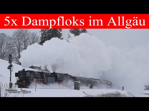 Eisenbahnromantik im Allgäu! 5 Dampfloks auf der Allgäubahn und am Bodensee | IGE, Europavor, BEM