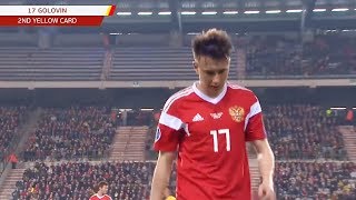 Почему ГОЛОВИНА удалили во время матча БЕЛЬГИЯ - РОССИЯ?