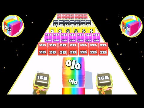 Satisfying Mobile Game New Video Jelly Run 2048 - 2048 cube puzzle gameplay walkthrough part 12