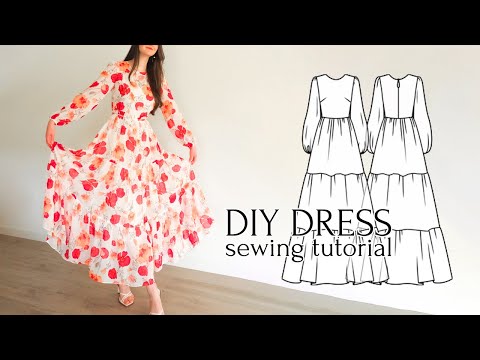 DIY Maxi Chiffon Dress with Tiered Ruffle Skirt +...