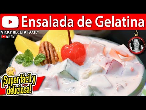 Cómo hacer POSTRE ENSALADA DE GELATINA | #VickyRecetaFacil Video