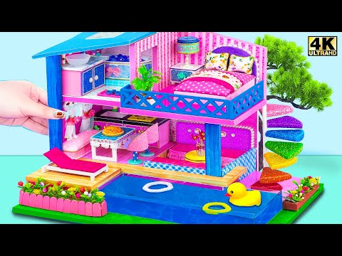 Build Miniature 3-Storey Villa with Outdoor Bedroom and Large Pool for Summer | DIY Miniature House