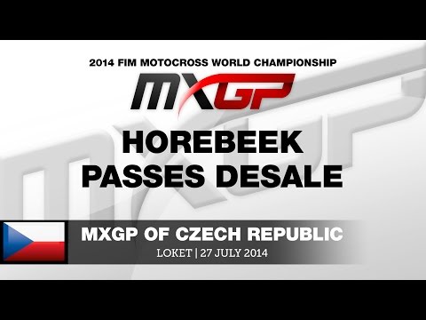 MXGP of Czech Republic 2014 Van Horebeek passes Desalle - Motocross