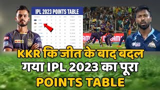 IPL 2023 Today Points Table won by 3 Wickets KKR team || KKR vs GT 13th Match