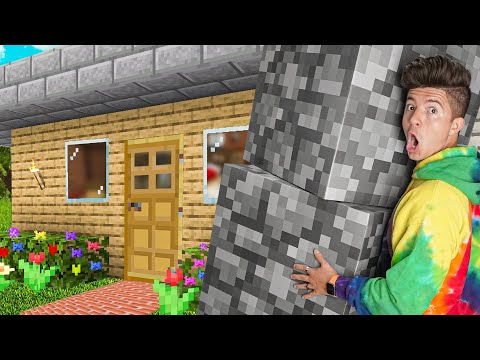 Preston - Building a Minecraft House For a REAL Tesla! - Build Battle (Part 2)