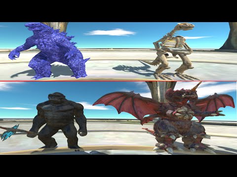 KingKong And Destroya Vs Godzilla Skeleton Tournament - Animal Revolt Battle Simulator