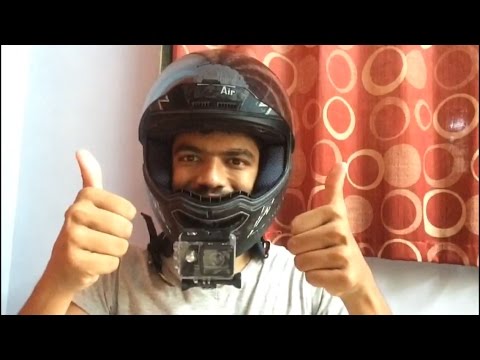 Action camera on a helmet