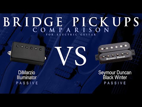 DiMarzio ILLUMINATOR vs Seymour Duncan BLACK WINTER - Passive Bridge Guitar Pickup Comparison Demo