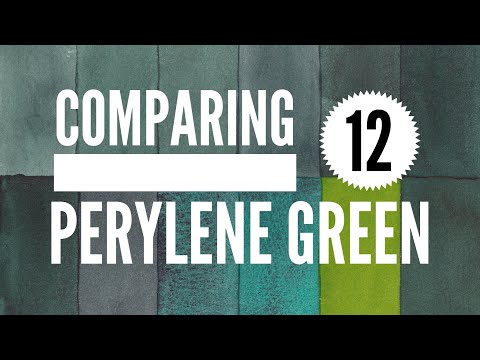 Comparing 12 Perylene Green Watercolors - Colossal Color Showdown S3, Ep.1