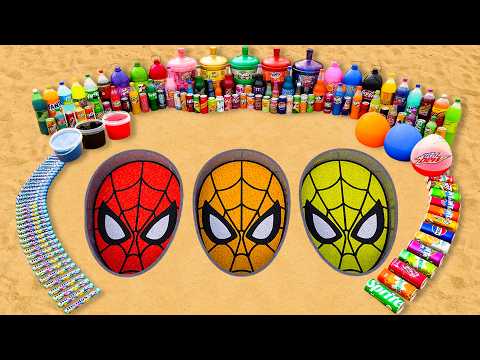How to make Spiderman Family with Spiderman, Orange and Yellow Spiderman, Fanta, Coca Cola vs Mentos