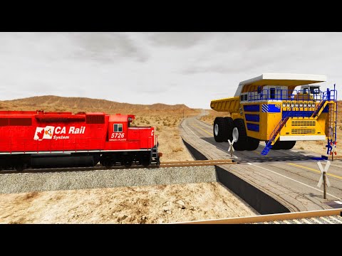 Giant Truck Belaz 75710 vs Train | Beamng Drive