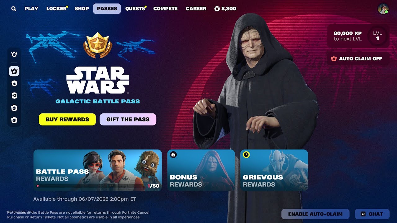 FULL Star Wars Fortnite Battle Pass..!! (Chapter 6 Season 3)