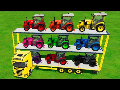 TRANSPORT OF COLORS   COLORED FENDT TRACTORS & SCANIA TRUCK   Farming Simulator 22
