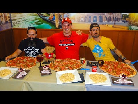 Homem vs Comida Pizza e Massa Desafio de Comida Italiana!!