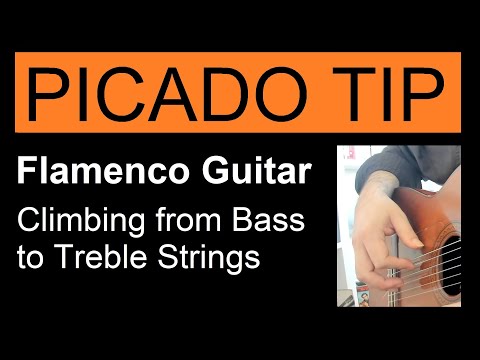 [Flamenco Guitar Tips & Advice] Picado - Climbing from Bass to Treble Strings - Tutorial - Lesson