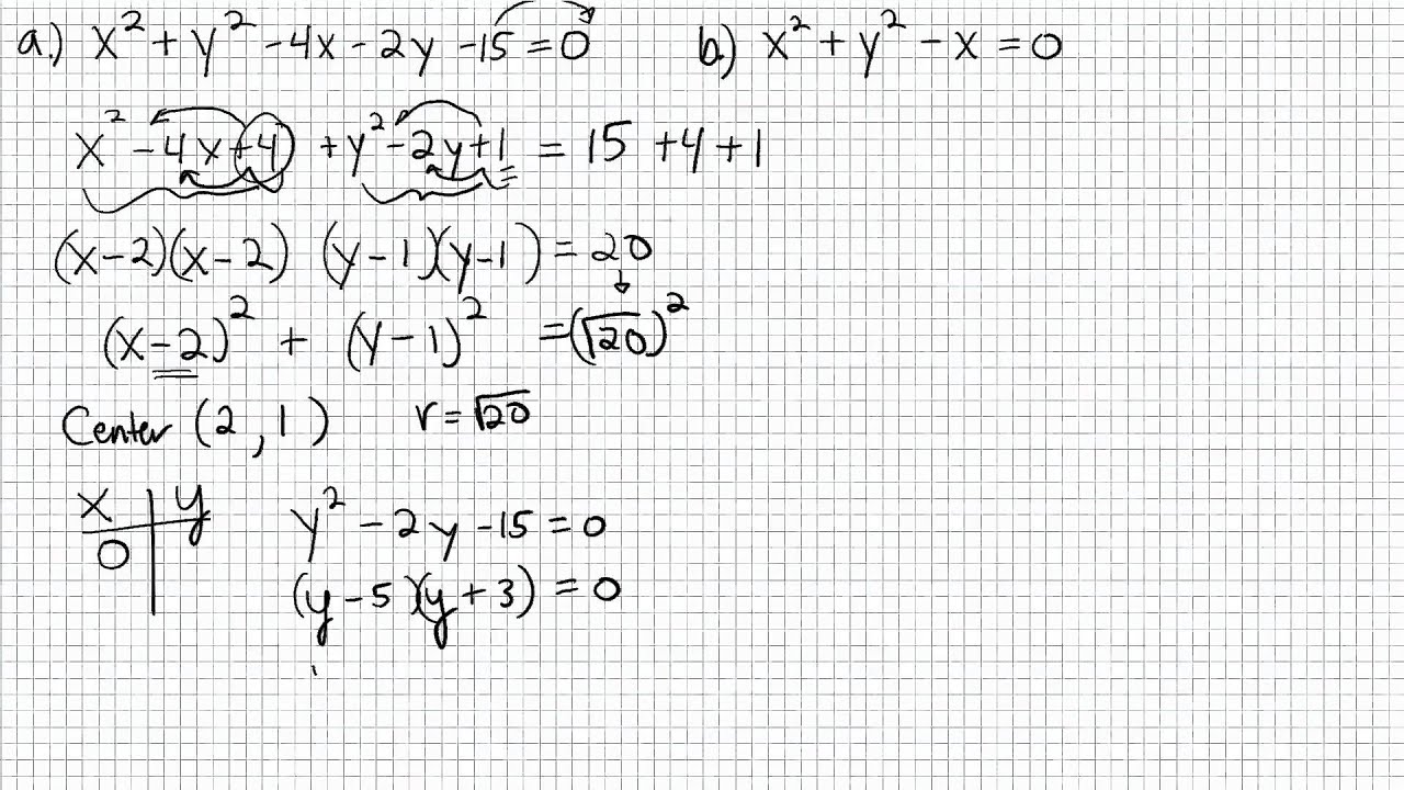 Watch video Algebra Videos: Circles, Standard Form p4 Now Algebra Videos: Circles, Standard Form p4