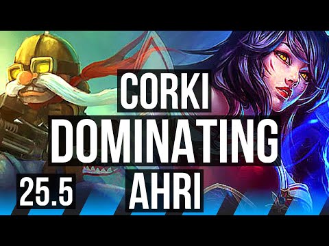 CORKI vs AHRI (MID) | Dominating | KR Grandmaster | 25.5