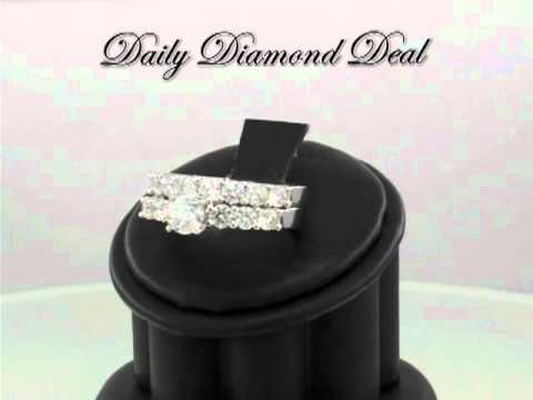 14K White Gold Diamond Engagement Bridal Set 2.15 CT