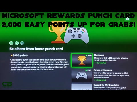 Be a Hero From Home Microsoft Rewards Punch Card - 2,000 Easy Points up for Grabs!