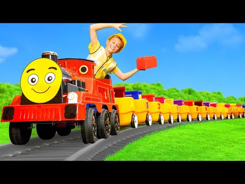 Kids ride an Alphabet Train