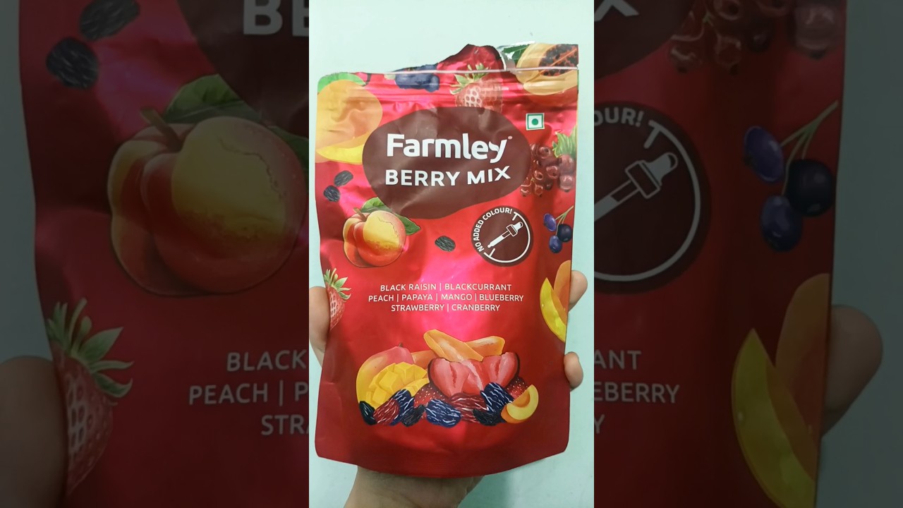 Farmley Berry Mix🍒 #farmley #berries #healthyfood #foodreview #youtubeshort #dryberries #tasty