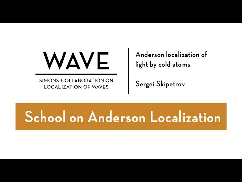Anderson localization of light by cold atoms | Sergei Skipetrov | SOAL 2020