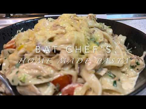 HOW TO MAKE Fresh Pasta chicken garlic cream sauce - Batman chef