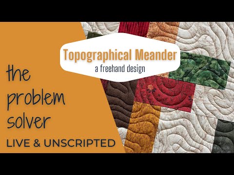 LIVE & UNSCRIPTED! Free motion quilting a Topographical Meander