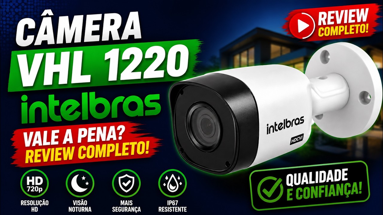 Miniatura da avaliação em vídeo de Kit 4 Câmeras de Segurança Intelbras VHL 1220 B G9 Full HD 1080p Bullet