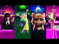 Wednesday Frends 🆚 Inside Out 🆚The Amazing Digital Circus 🆚 Cute Cat 🆚 Oddbods Tiles Hop Edm Rush