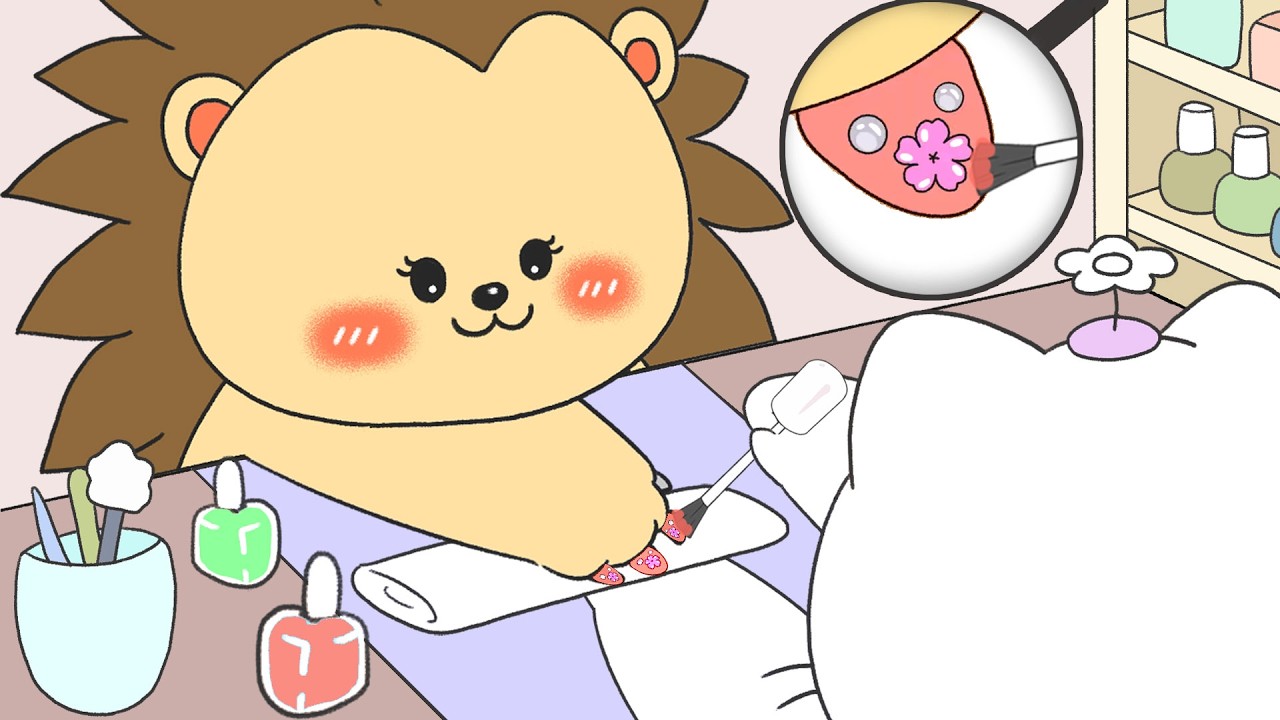 Mizu’s Cozy Weekend Spa Day | African Pygmy Hedgehog Nail Care & Misaki Facial | ASMR Animatio