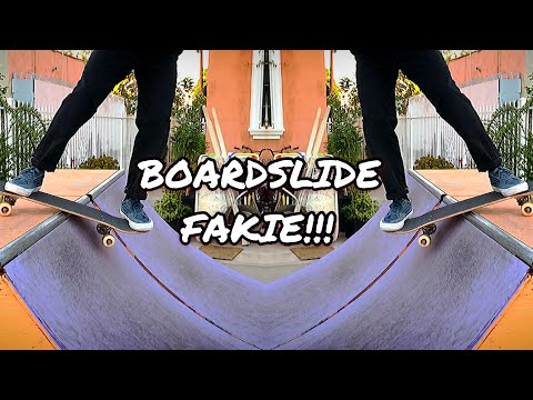 Learning boardslide fakie on transition (trick commit)