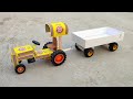 How To Make A Mini Matchbox Tractor With Trolley At Home Diy Electric Matchbox Tractor Trolley
