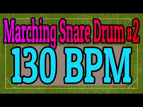 130 BPM Marching Snare Drum Rock #2 - 4/4 Drum Track - Metronome - Drum Beat