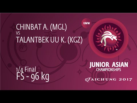 1/4 FS - 96 kg: K. TALANTBEK UU (KGZ) df. A. CHINBAT (MGL), 10-9