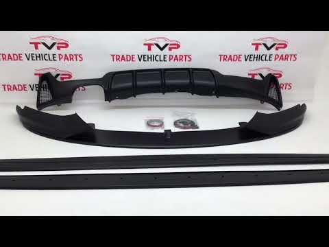 Fits BMW 4 Series F32 F33 F36 Body Kit Front Splitter Side Skirt Diffuser Mat Black video