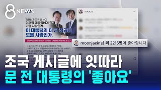 [지선직관] 조국 게시글에 잇따라..문 전 대통령의 '좋아요' / SBS 8뉴스