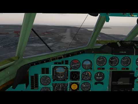 Landing Felis Tupolev 154M on Antarctica, Base Marambio (Cockpit View)