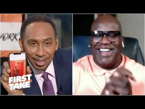 斯蒂芬-A.嘲笑沙克的 "證據"，他有一個6-pack | 第一時間報道 (Stephen A. laughs off Shaq's 'proof' that he has a 6-pack | First Take)