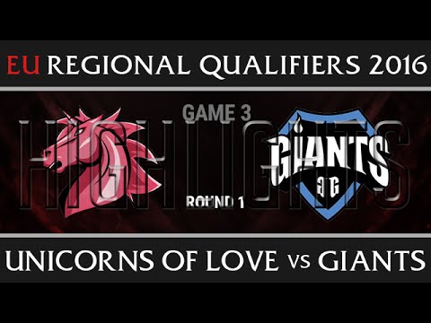 UOL vs GIA Highlights G3, EU LCS Regionals Summer 2016, Unicorns of Love vs Giants Game 3