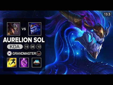 Aurelion Sol vs Twisted Fate Mid   KR GrandMaster   Patch 13 3 Season 13