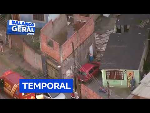 Chuva forte em São Paulo provoca desabamento de residência e mobiliza o corpo de bombeiros